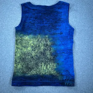 Chicos Colorful Tank Top Women's 1/Medium Blue Green Slightly Sheer thumbnail 6