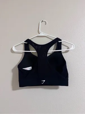 Gymshark Black Racerback Padded Sports Bra thumbnail 2