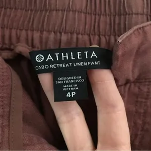 ‎Athleta Cabo Retreat linen cropped wide leg pants 4P thumbnail 8