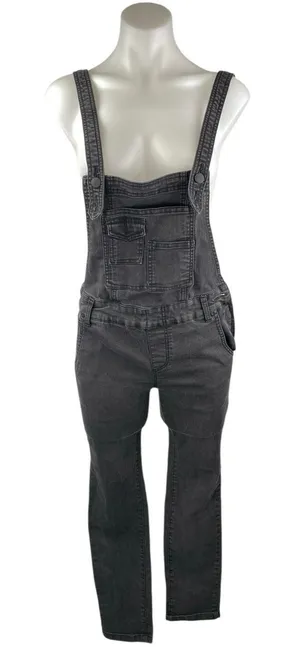 Free People Women's Gray Sleeveless Skinny Denim Dungarees Overalls Jumpsuit 25 thumbnail 1