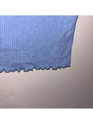 Caution to the Wind Y2K Blue Ribbed Tank Top with Butterfly DetailCrop Top Tank thumbnail 3