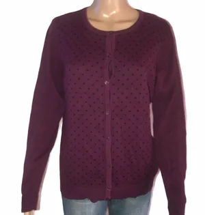 Croft & Barrow Polka Dot Buttoned Cardigan thumbnail 1