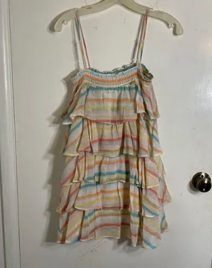 Lovers + Friends Tiered Ruffle Striped Mini Dress thumbnail 16