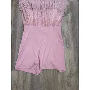 Blogilates Sweetheart Babydoll Dress Pink Gingham Floral Mesh Mini Medium New thumbnail 9