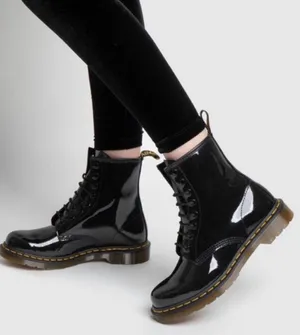 Dr. Martens Black Glossy Patent Leather 1460 Lace Up Boots thumbnail 1