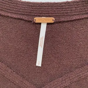 Free People Brown Criss Cross Knit Tunic Sweater Small Boho Cozy thumbnail 4