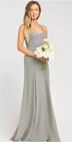 Show Me Your Mumu Godshaw Goddess‎ Gown Soft Charcoal Crisp Gray Strappy Xs thumbnail 1