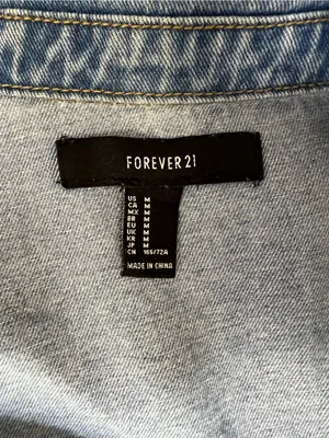 Forever 21 Light Blue Denim Romper Jacket thumbnail 6
