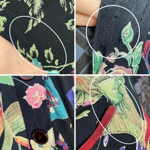 Vintage‎ Patchwork Top Nomads of the Desert Black Art-To-Wear FLAWS Size Large thumbnail 9