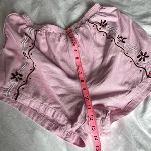 Princess Polly Pink Embroidered Shorts Size US 4 Linen Blend Boho Summer thumbnail 7