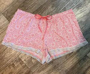 Gap Coral Floral Lace-Trim Pajama Shorts thumbnail 1