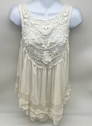 Altar'd State Cream Lace Blouse thumbnail 1