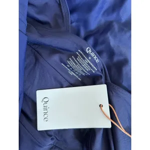 NWT Quince Deep Navy Blue Italian Plunge One-Piece Swimsuit Sz Medium thumbnail 5