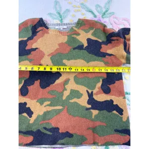 Madewell Merino Wool Camo Bell Sleeve Sweater Womens Small Green‎ Orange G2348 thumbnail 4