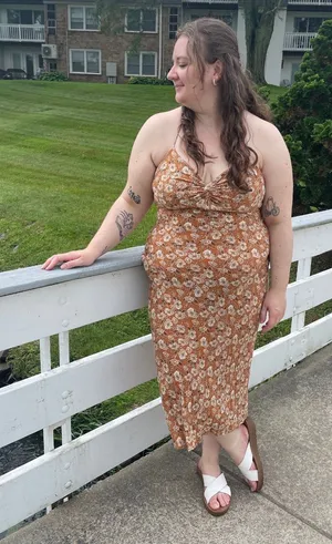 Windsor Open back orange floral midi thumbnail 1