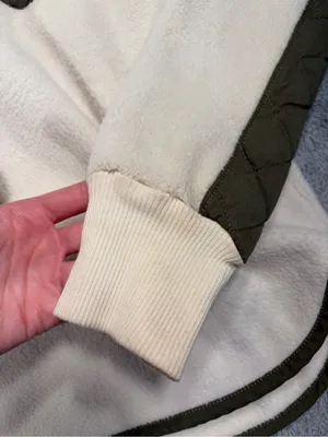 Abercrombie & fitch Olive & Cream Quilted Pullover Sweater fleece small thumbnail 4