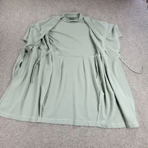 ASOS Womens Dress 4 Mint Green Textured Wrap V Neck Plunge Kimono Tie Waist thumbnail 4