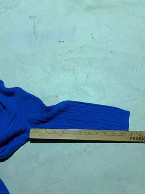 Lauren Ralph Lauren vintage Blue V-Neck Cable Knit Sweater medium cotton thumbnail 5