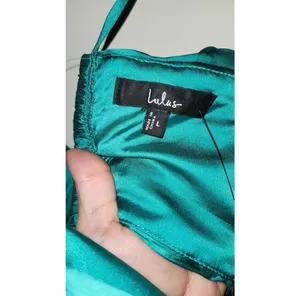 Lulus Green Pleated Satin Maxi Dress thumbnail 6