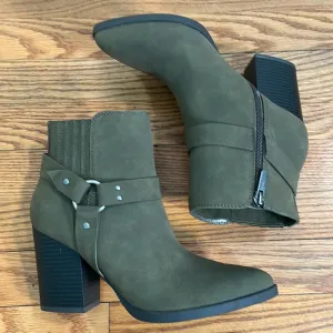 Indigo Rd ankle moto‎ booties block heel green size 7.5 thumbnail 6