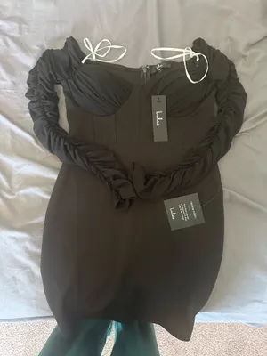 Lulus new with tag black formal mini dress size medium thumbnail 1