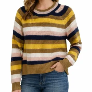 Madewell Tilden‎ Stripe Wool Blend Sweater Small Multicolor Crewneck Cozy Knit thumbnail 1