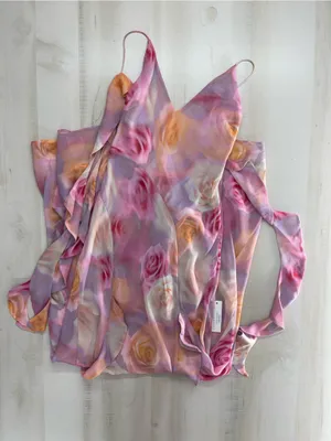 nwt FOR LOVE AND LEMONS pink watercolor beate maxi dress event thumbnail 8