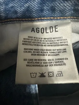 AGOLDE Criss Cross High Rise Jeans 100% Cotton Straight Leg Vintage Blue. thumbnail 3