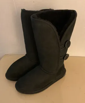 ENU Australia women black suede sheepskin tall classic boots US 7 thumbnail 1