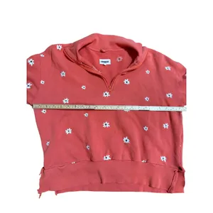 Lou & grey Coral‎ Daisy Embroidered Quarter Zip Sweatshirt Size S thumbnail 4