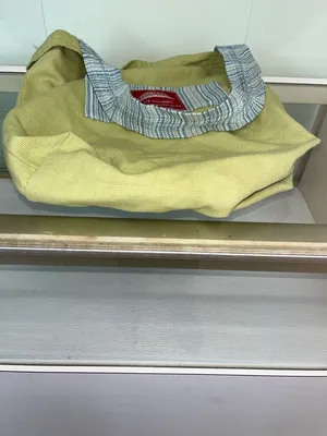 Boomerang Bags Sew Sustainable Reusable Canvas Tote Bag Lime Green Striped. Some thumbnail 6