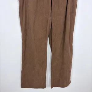 Halara High Rise Corduroy Pleated Straight Pants Soft Casual Brown Large Tall thumbnail 4