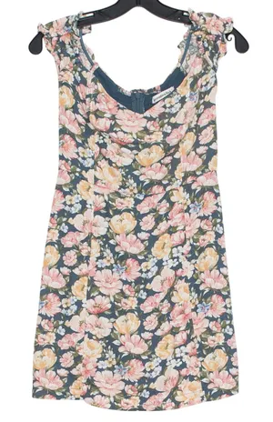Abercrombie Floral Mini Dress Linen Blend S Coquette Cottagecore Fairy Babydoll thumbnail 1