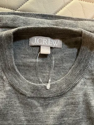 J. Crew Heather Gray Long-Sleeve Crewneck Top thumbnail 3