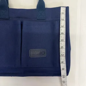 Navy Canvas Tote Bag Compartments Crossbody Work Laptop Purse Teacher Nurse NEW thumbnail 6