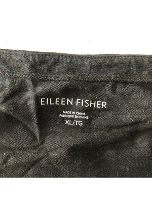 Eileen Fisher Sleeveless Charcoal Gray Knit Tank Dress XL Organic Cotton Hemp thumbnail 3