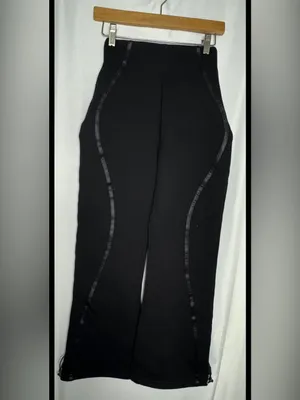 Maniere De Voir Sweatpants Womens Black Relaxed Fleece Zip Waist Drawcord Hem 4 thumbnail 2