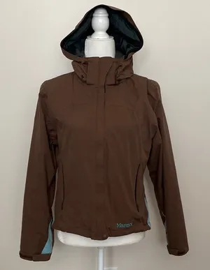 Marmot Brown lightweight rain Jacket with Fitted Silhouette thumbnail 1