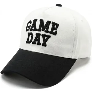 NWT Game Day Two-Tone Baseball Cap Black White Embroidered Sports Hat OS thumbnail 2
