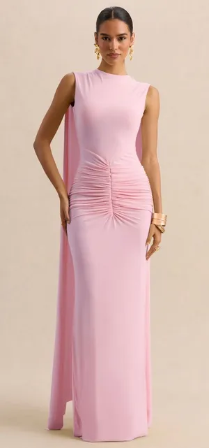 Club L Pink Open-back draped dress thumbnail 1