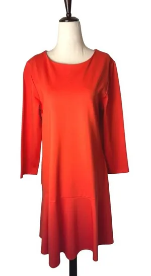 Jude Connally Lara Dress Women Large Orange Tangerine Long‎ Sleeve Mini NWT thumbnail 1
