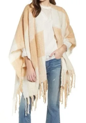 Free people Hampton plaid tassel poncho thumbnail 1
