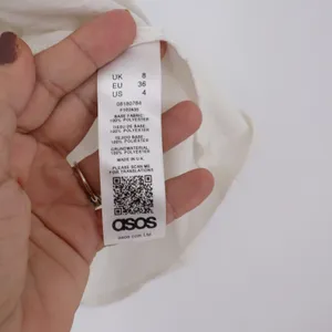 ASOS Top Womens 4 Twist Front Deep V-Neck Kimono Sleeve Cream Solid thumbnail 3