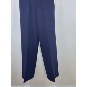 AQUA Womens Navy Blue High Waisted Patch Pocket Straight Leg Trousers Small‎ NEW thumbnail 3