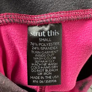 Strut This Pink Black Tie Dye Leggings Small High Rise‎ Yoga Athletic Pants thumbnail 7