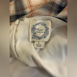 Blue Rain Plaid Puff Sleeve Dress thumbnail 6