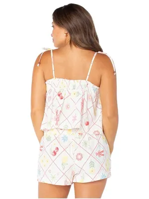 Celebrity Pink Coastal swingtop shorts set pajamas lobster floral print Vacation thumbnail 4