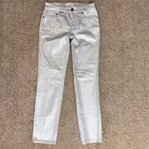 We The Free Oracle Metallic Low-Rise Slim Straight Jeans Women 27 Silver thumbnail 2