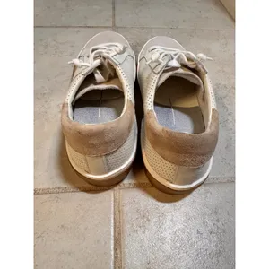 Dolce Vita Womens Perforated Leather Suede Low Top Sneakers Cream Tan Size‎ 7 thumbnail 3