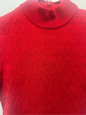 Michael Kors Red Short-Sleeve Turtleneck Mini Dress thumbnail 4